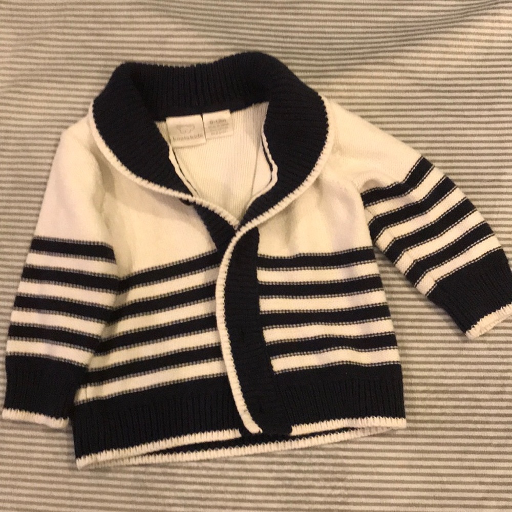 Navy blue and white toddler boy or girl sweater
